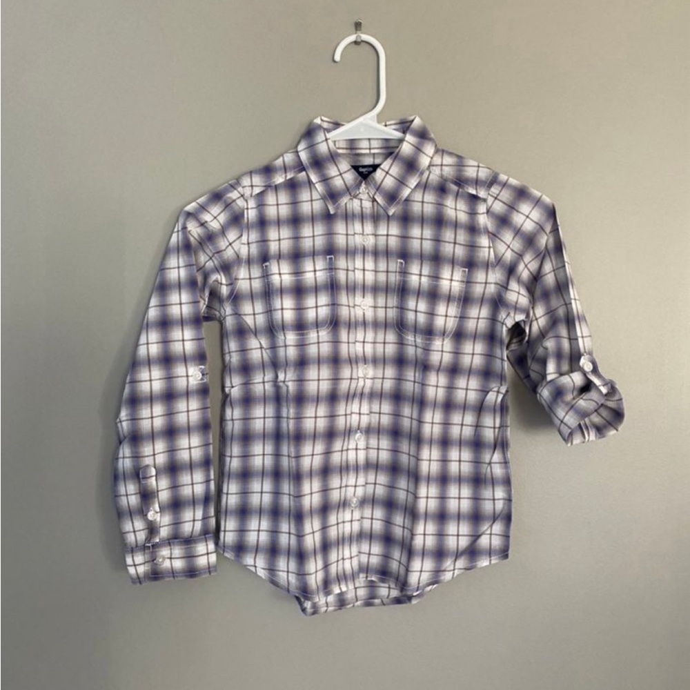 Girls gap plaid button front shirt M 8/9